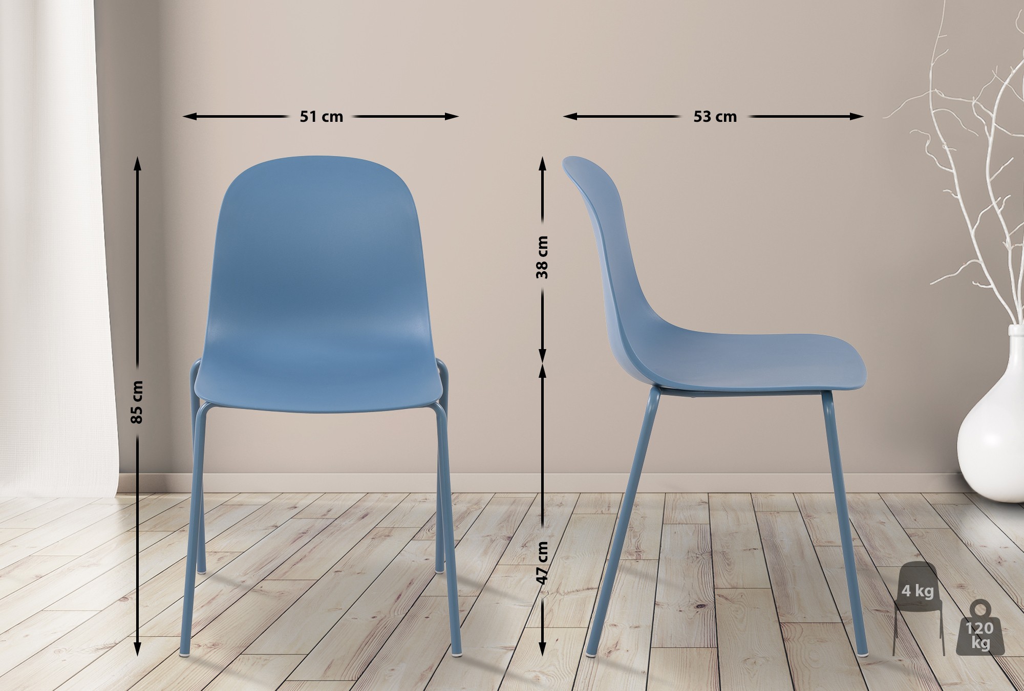 2er Set Stuhl Hardin