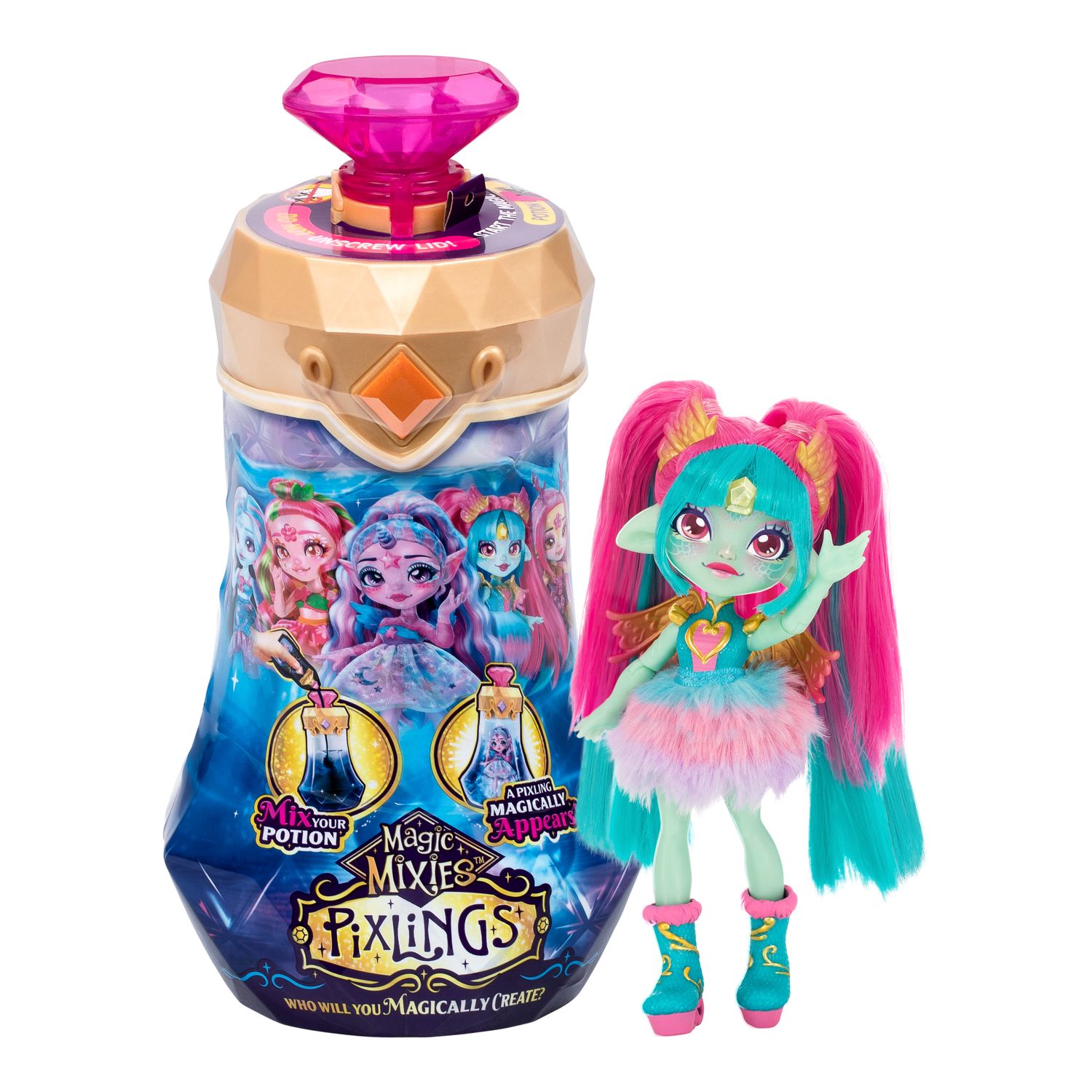 Moose Toys Plüschfiguren Magic Mixies Pixlings - Faye - The Fairy Pixling Puppe (aquamarin)