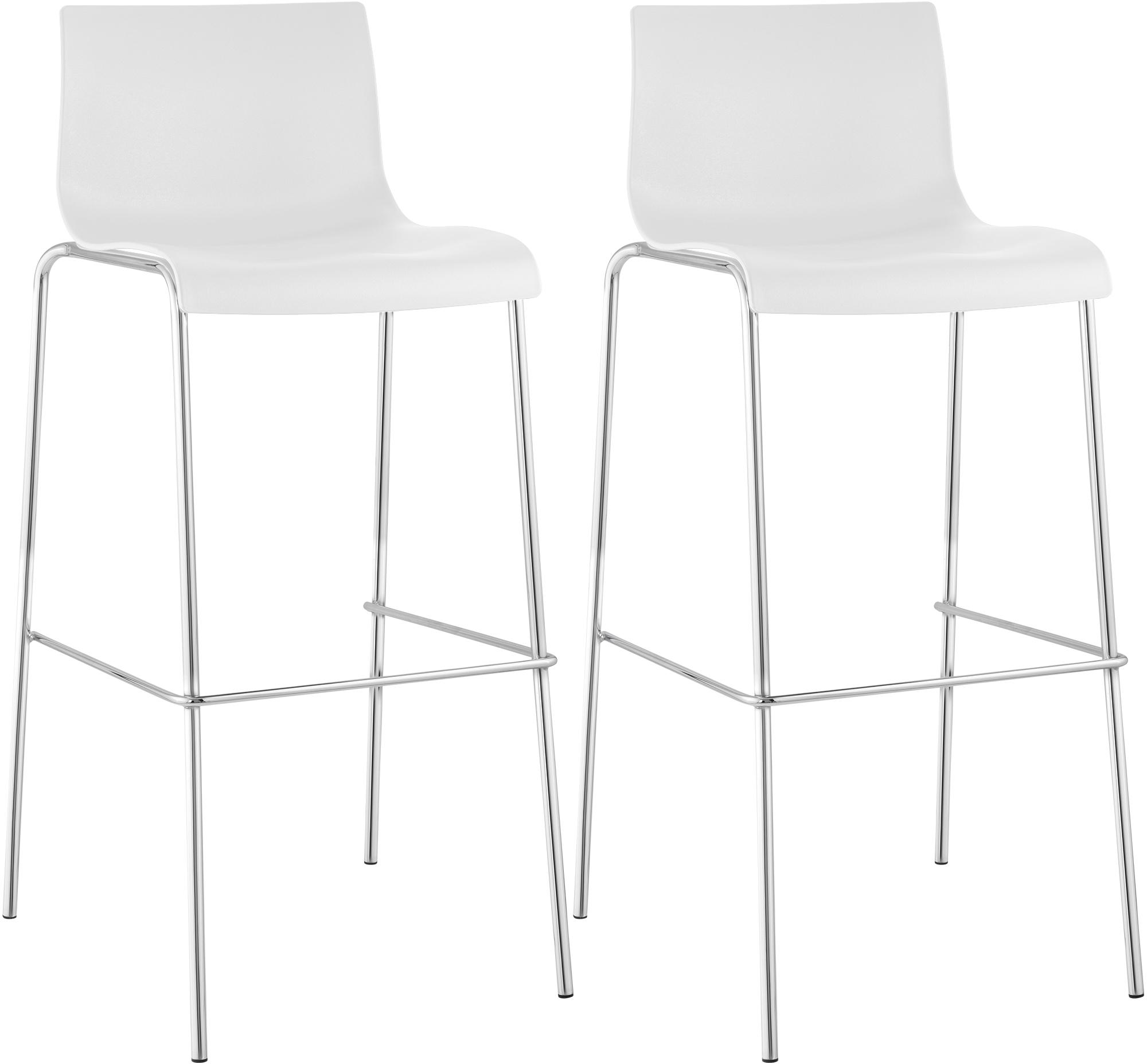 2er Set Barhocker Hoover Kunststoff 4-Fuß Gestell chrom