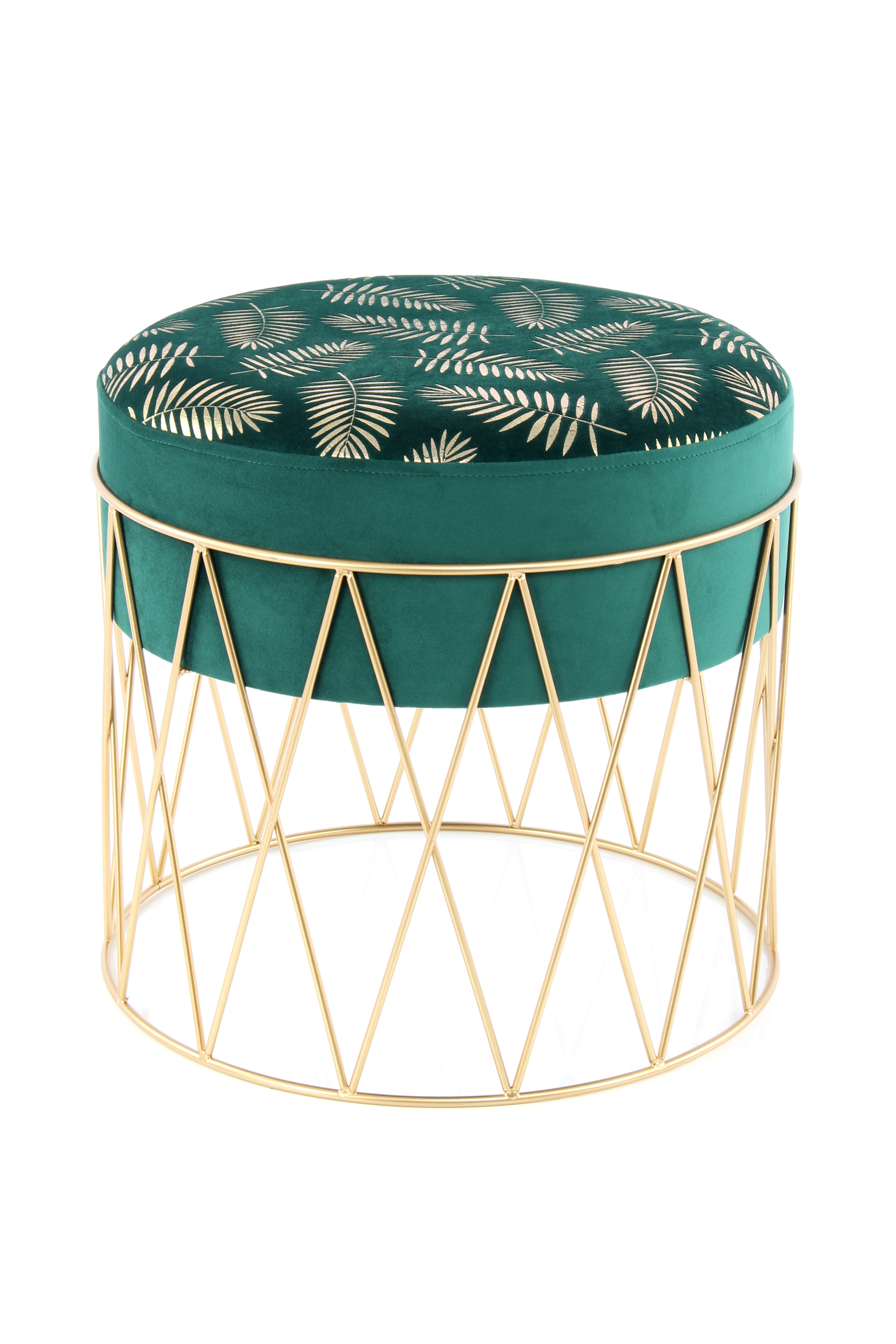 Eleganter Hocker Grün/Gold