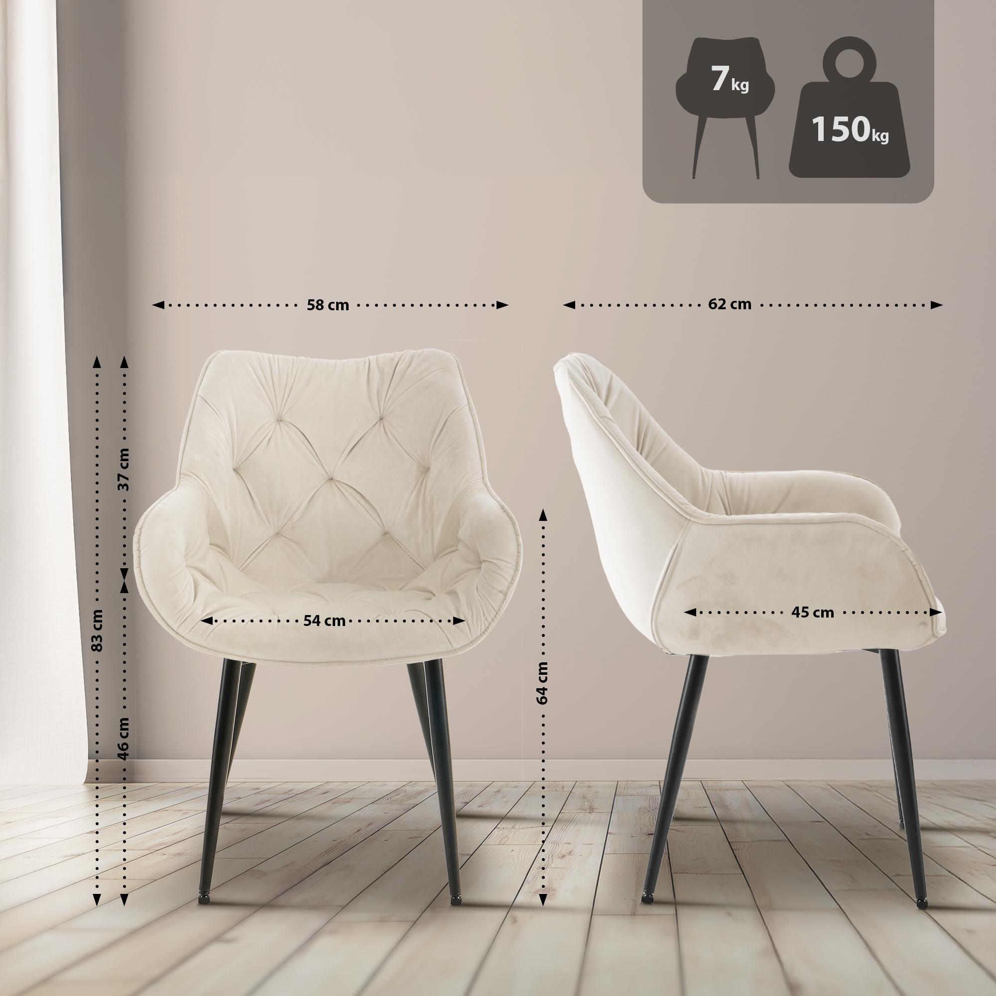 4er Set Stuhl Tanna Samt