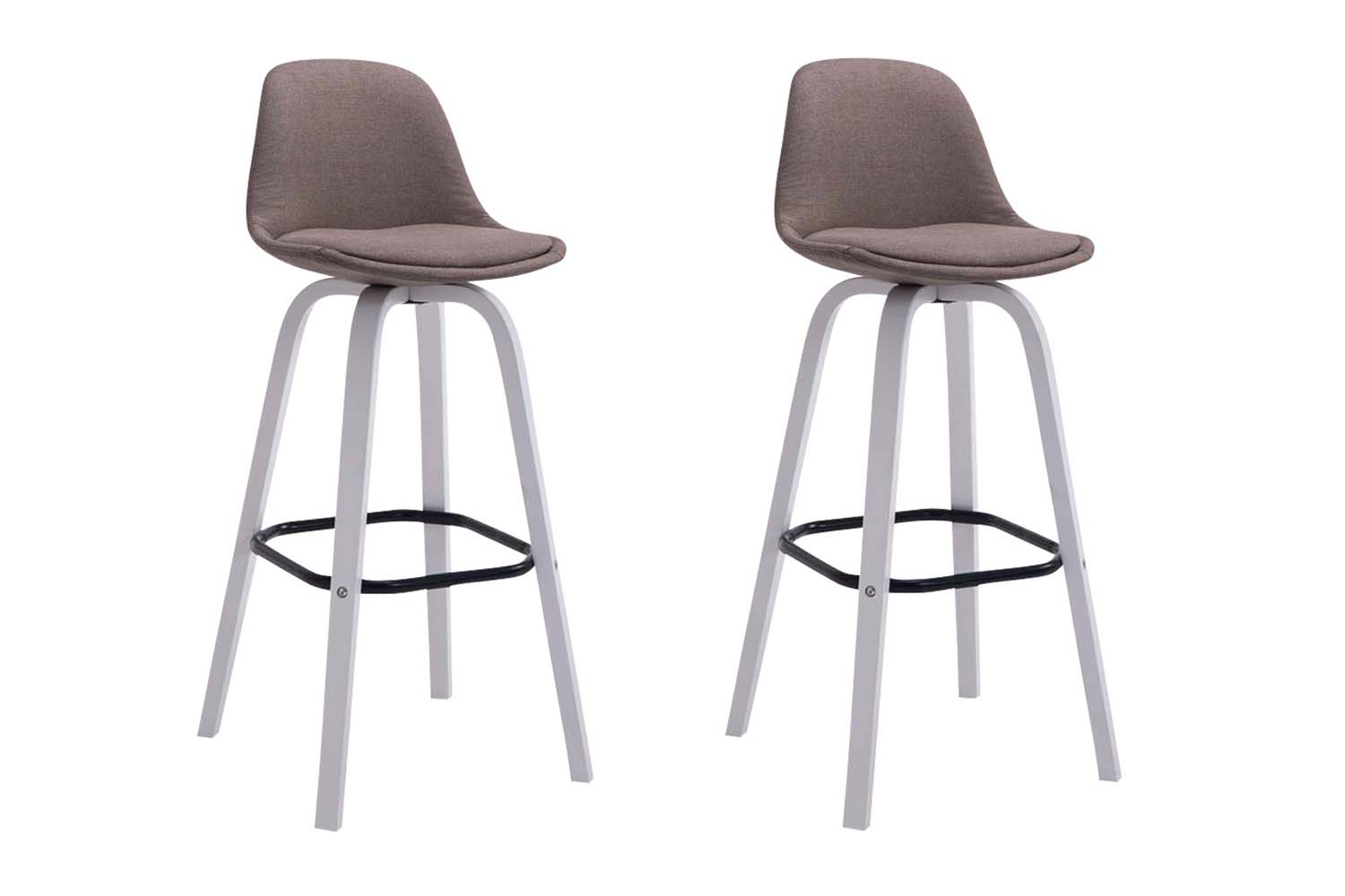 2er Set Barhocker Avika Stoff weiß