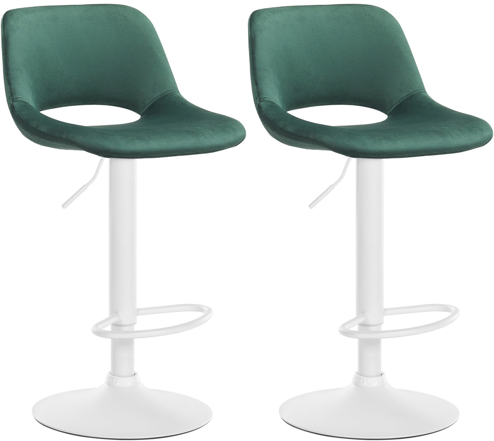 2er Set Barhocker Camden Samt weiß