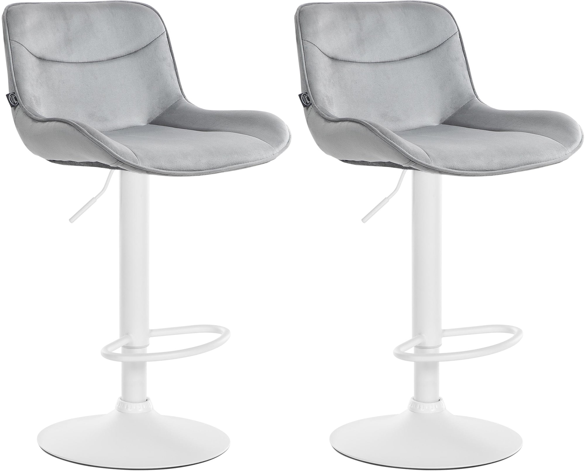 2er Set Barhocker Vonore Samt weiß