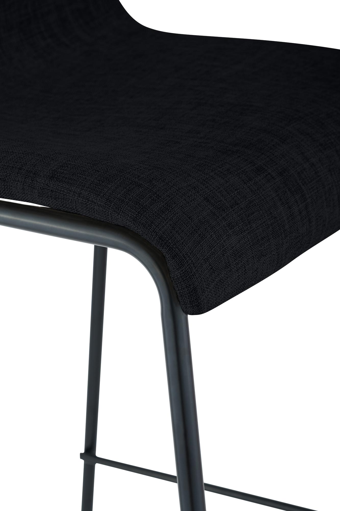 Barhocker Hoover Stoff 4-Fuß Gestell schwarz