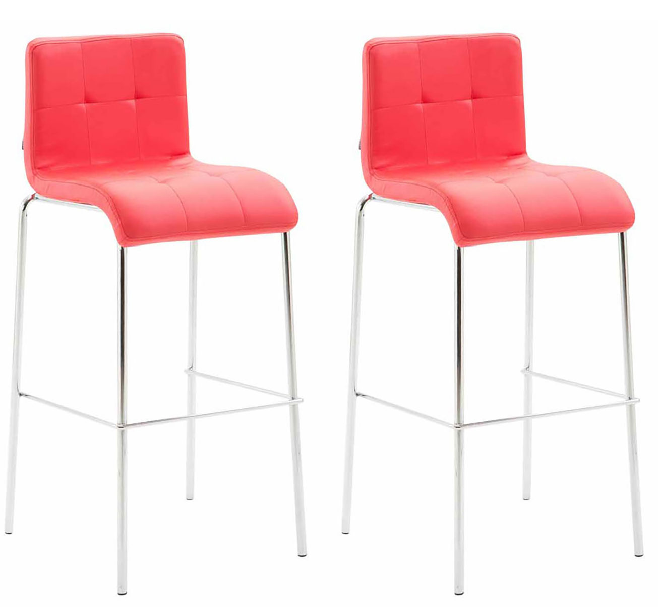 2er Set Barhocker Kado Kunstleder rund chrom