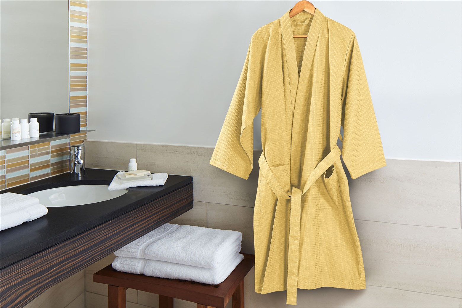 Bademantel Bademantel Carla 125 Gelb L