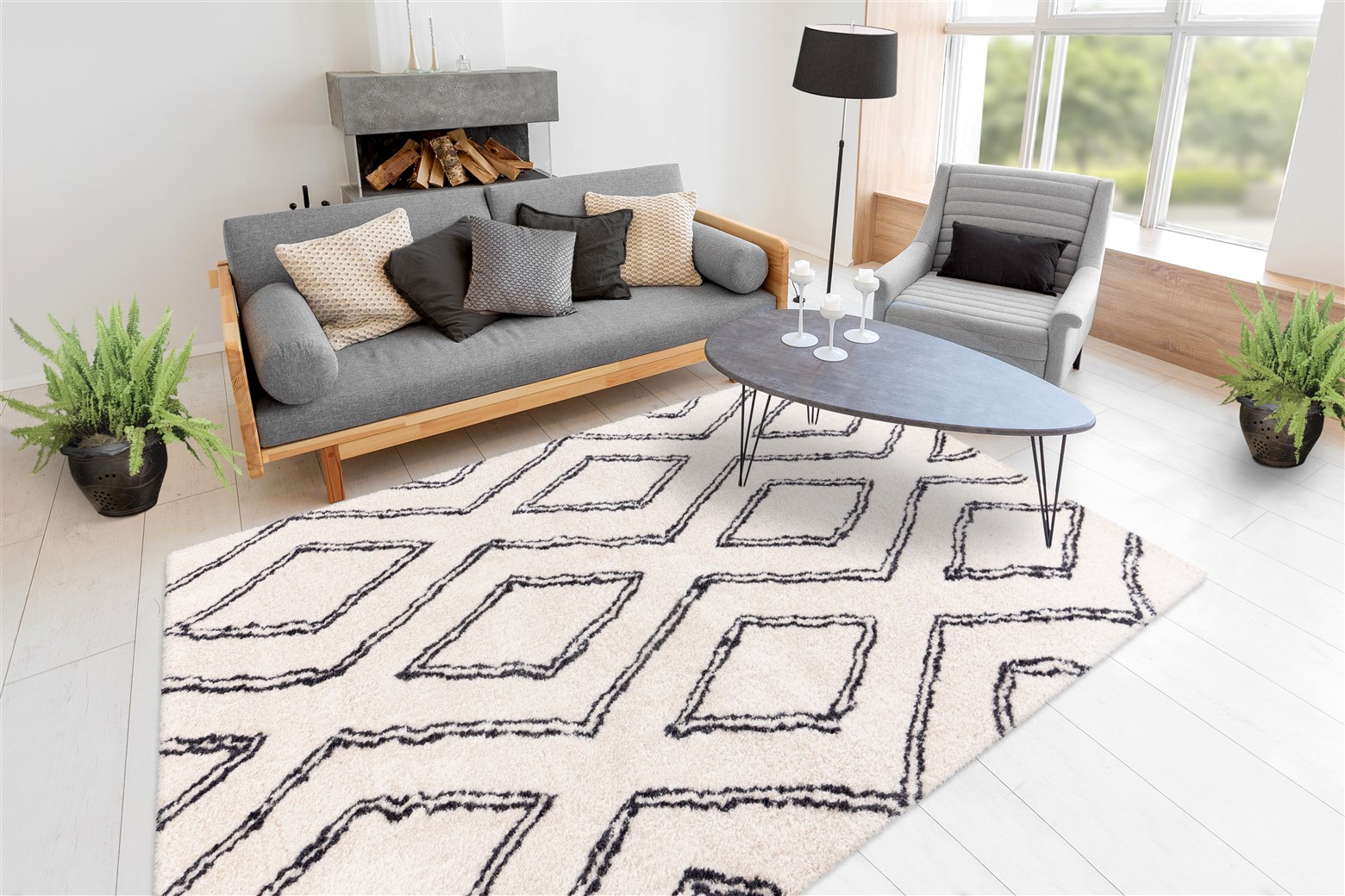 Teppich Orlando 225 Elfenbein 160cm x 230cm