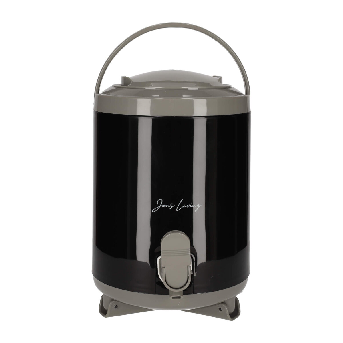 The Gift Groothandel BV JENS Living Saftspender Set mit 4 Bechern & Ständer | 4L Getränkespender für Party, Garten & Buffet | Robuste Glaskaraffe / Wasserspender in Schwarz – Ansicht 9
