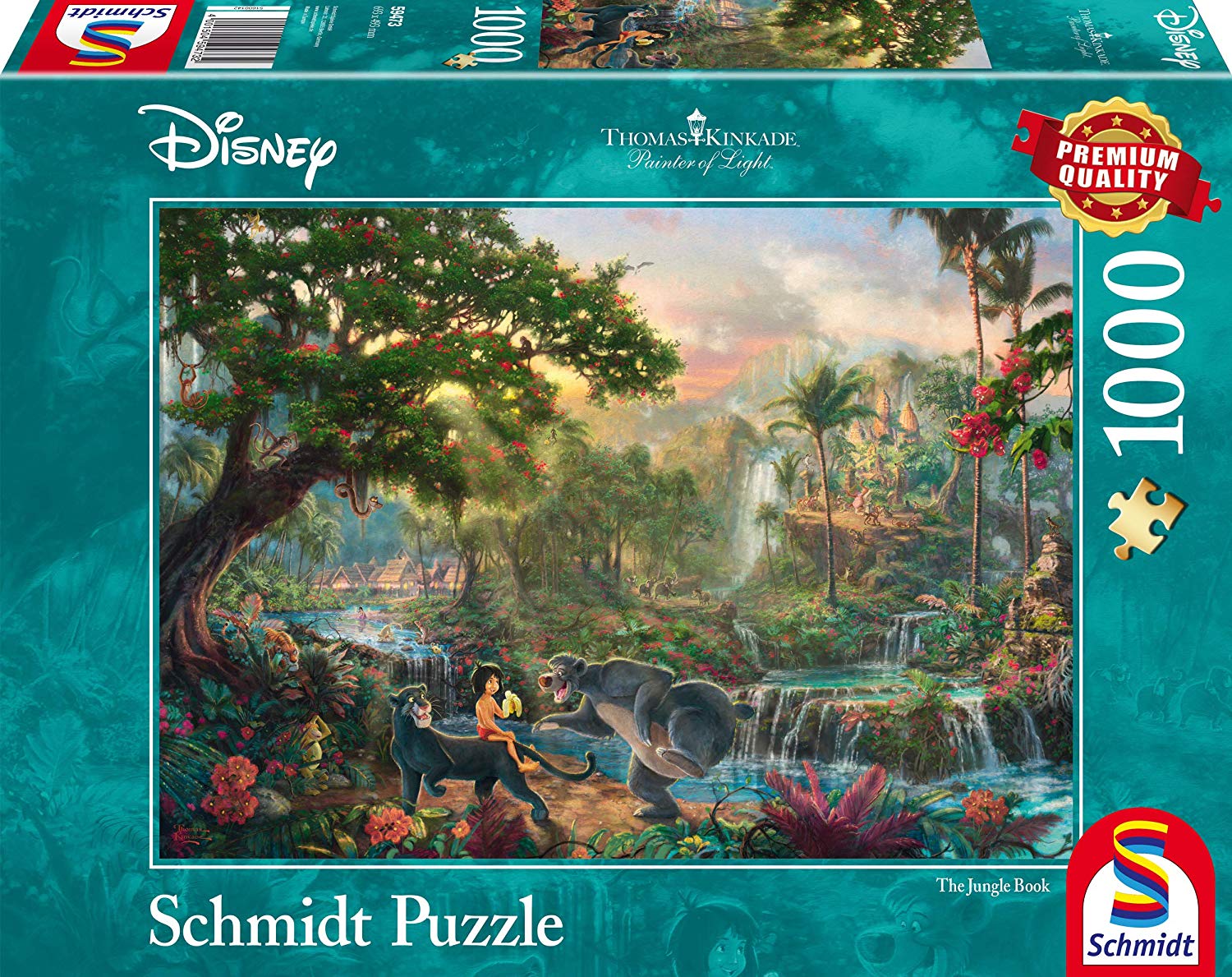 Schmidt Spiele GmbH Puzzles Disney, Dschungelbuch - 1000 Teile Puzzle (Thomas Kinkade)