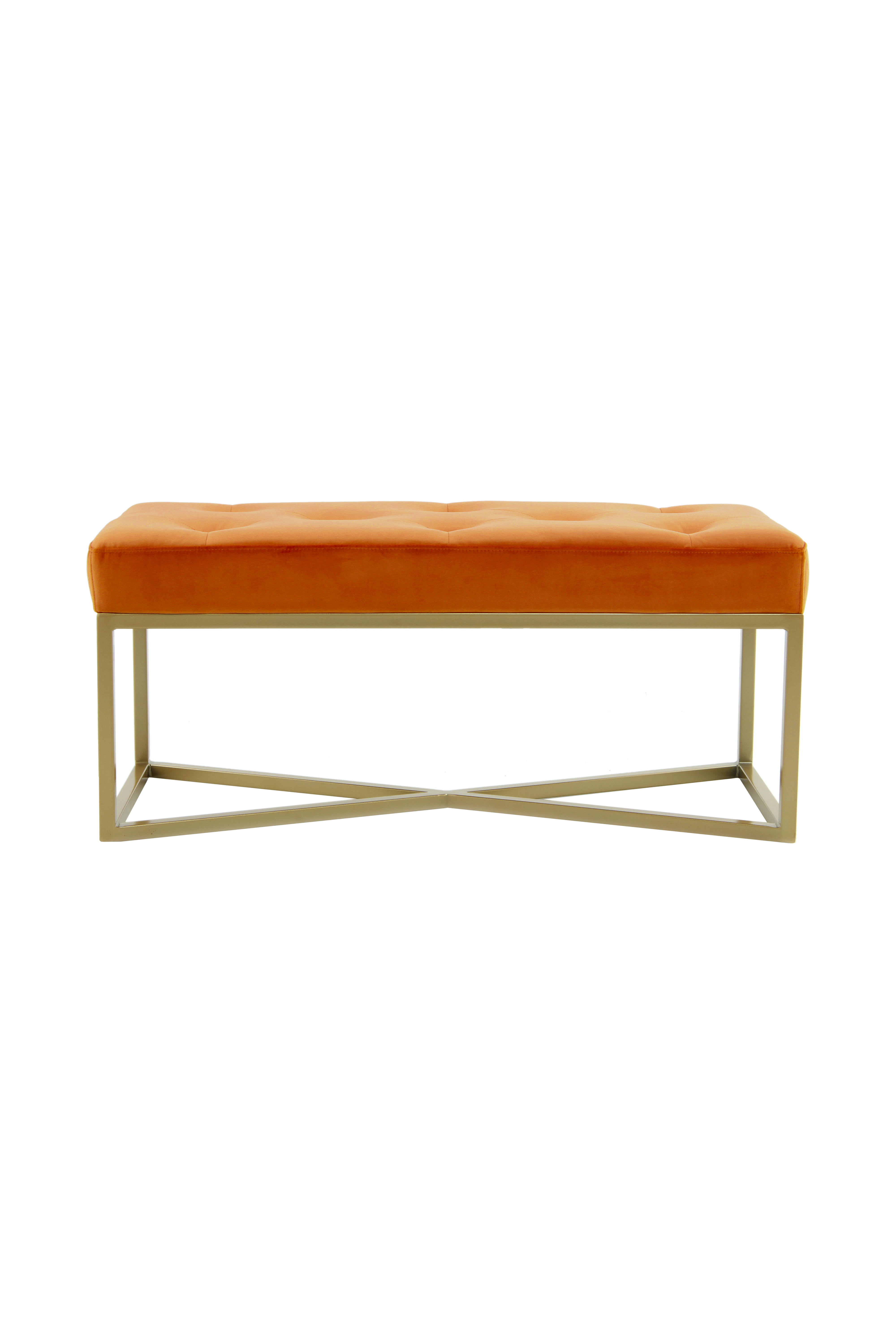 Elegante Sitzbank Orange/Gold