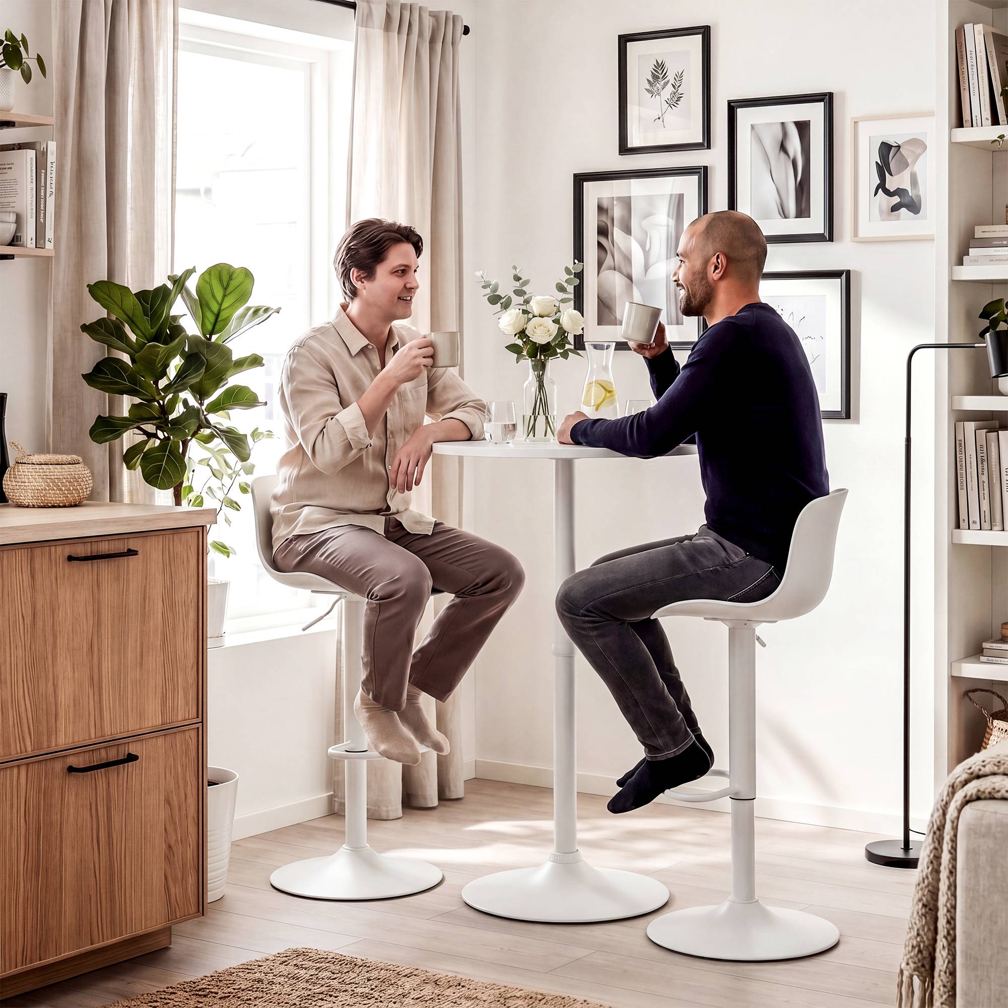 2er Bartisch Set Velor Kunststoff