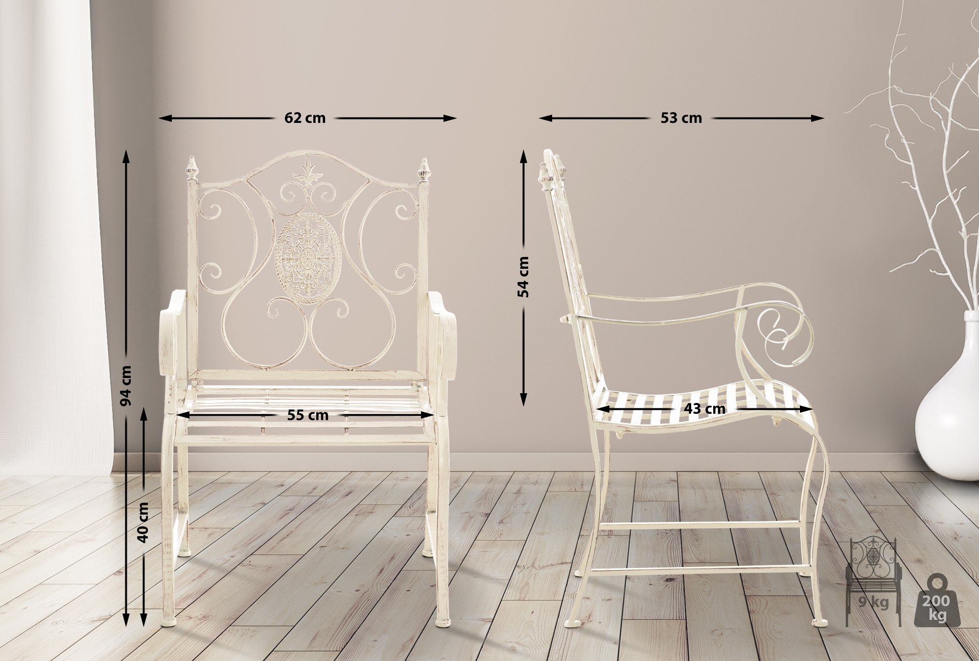 CLP Trading GmbH 2er Set Gartenstühle Punjab – Ansicht 2