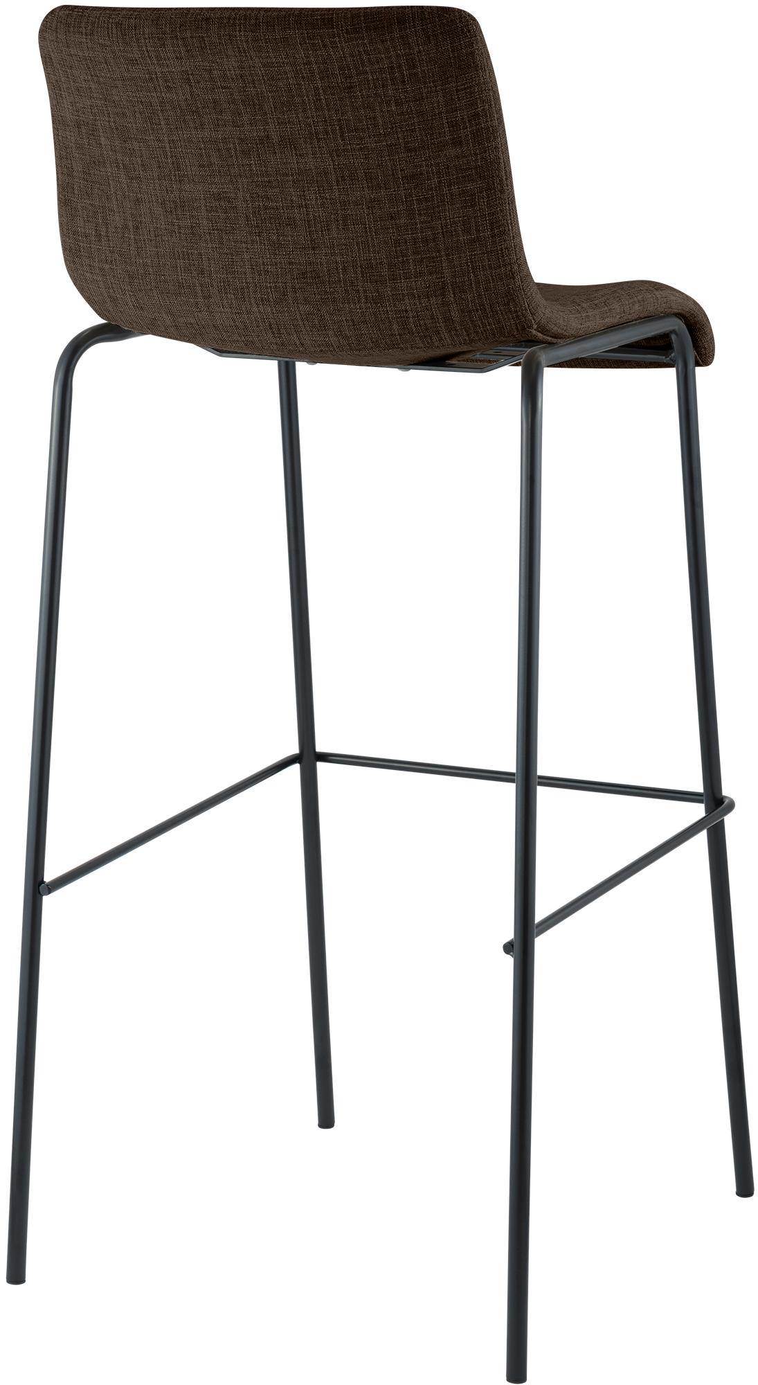 Barhocker Hoover Stoff 4-Fuß Gestell schwarz