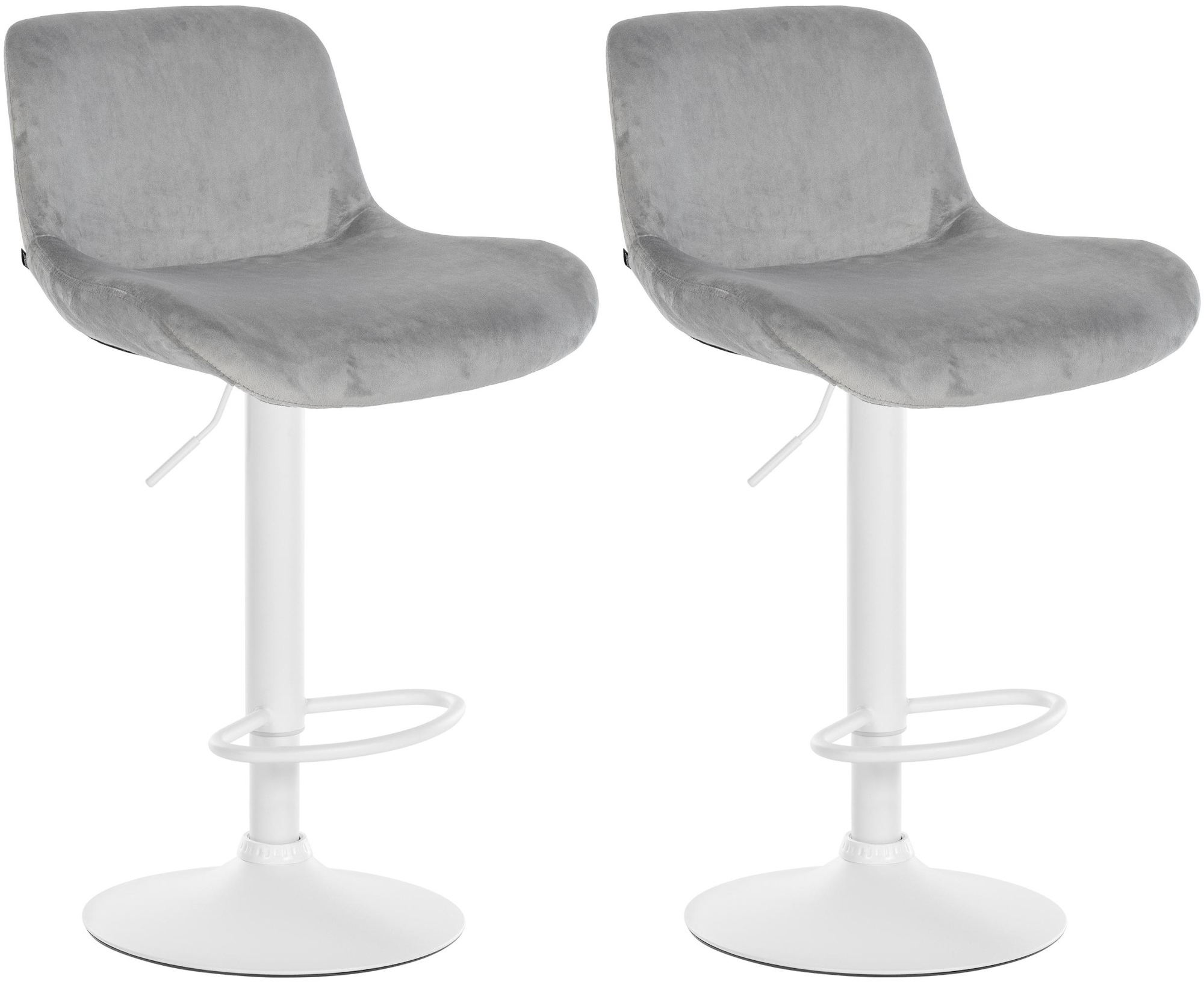2er Set Barhocker Solon Weiß Samt