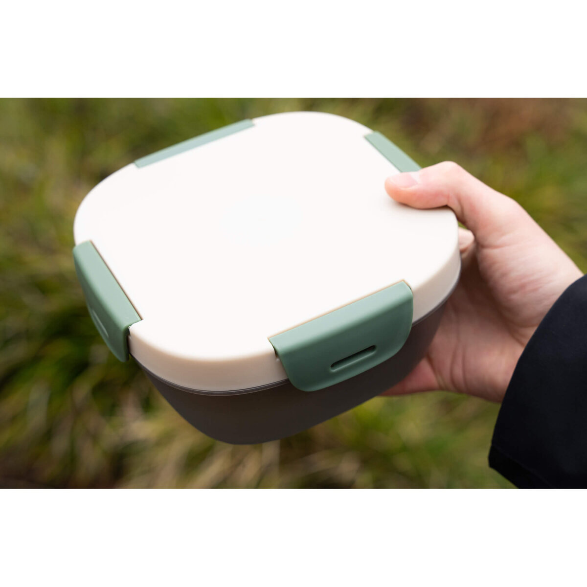 NORLÄNDER Lunchbox mit Kühlelement Zion – Ausgiebige Frische für unterwegs, Büro & Schule mit Trennwand, Snack-Fach & Spork