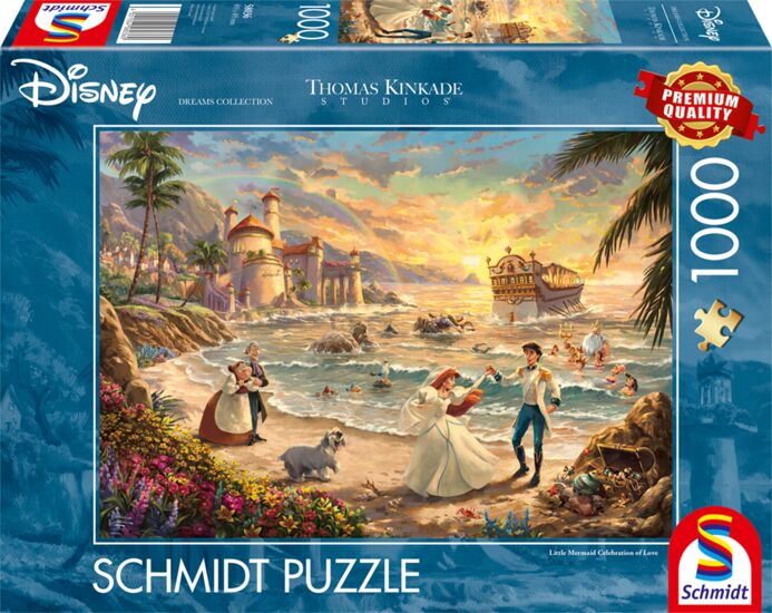 Schmidt Spiele GmbH Puzzles Disney The Little Mermaid Celebration of Love - Puzzle 1000 Teile - Thomas Kinkade Collection
