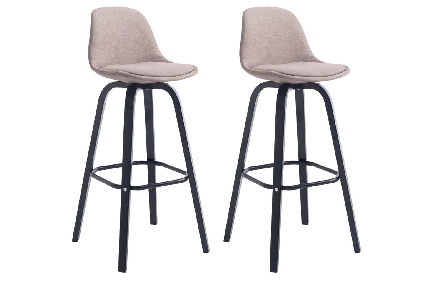 2er Set Barhocker Avika Stoff schwarz