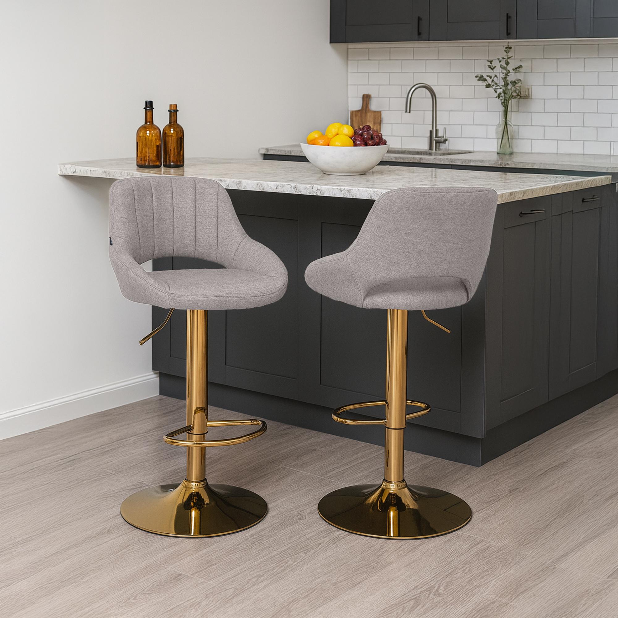 Barhocker Milet Stoff gold