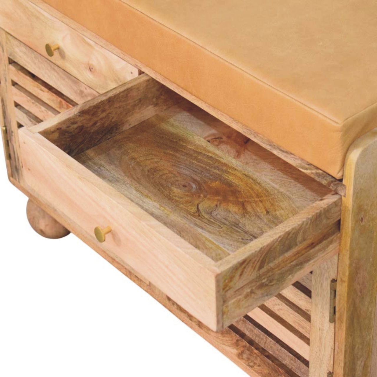 Schuhregal im „Shutter Oak“-Stil mit 2 Schubladen