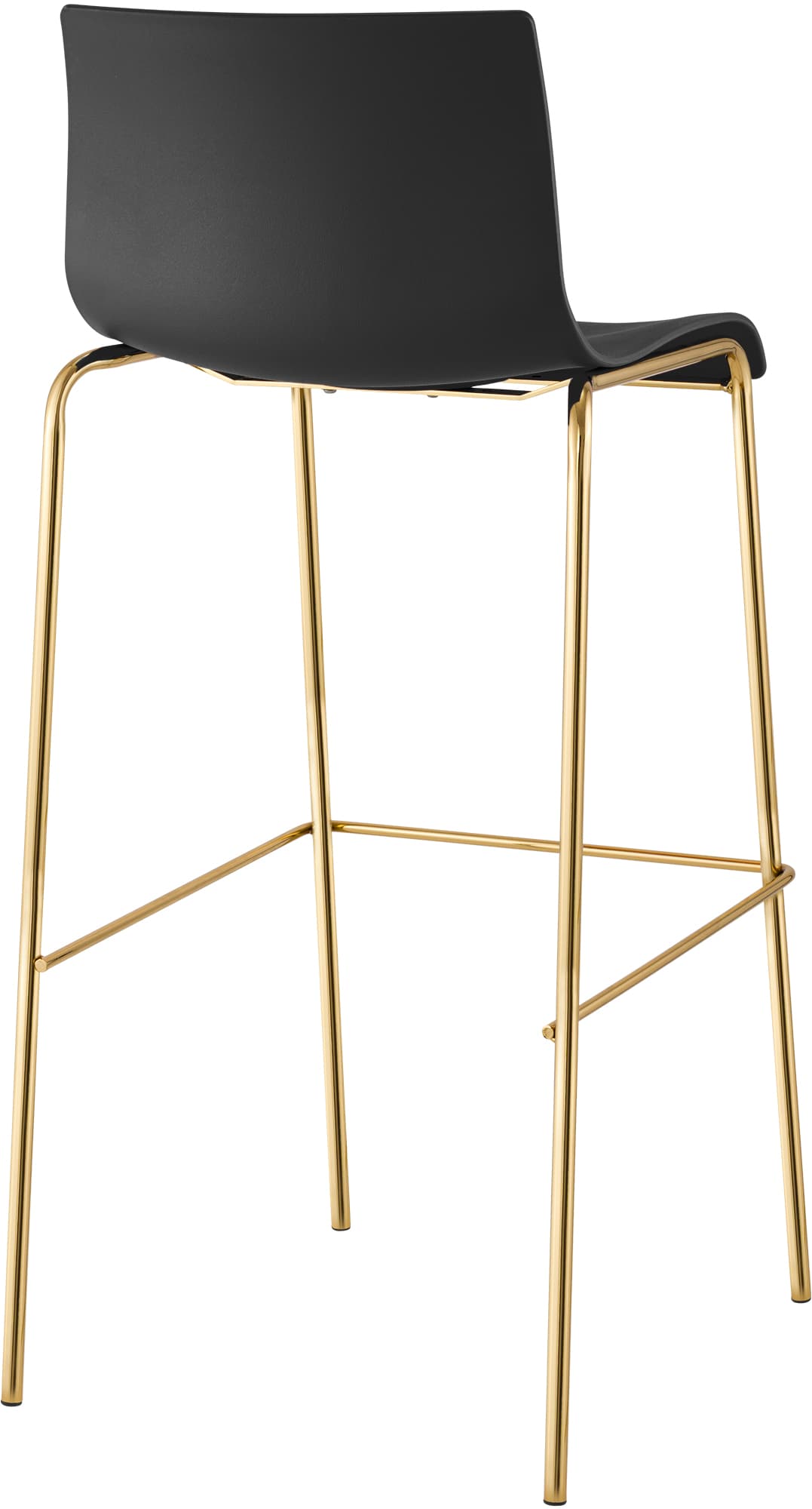 2er Set Barhocker Hoover Kunststoff 4-Fuß Gold