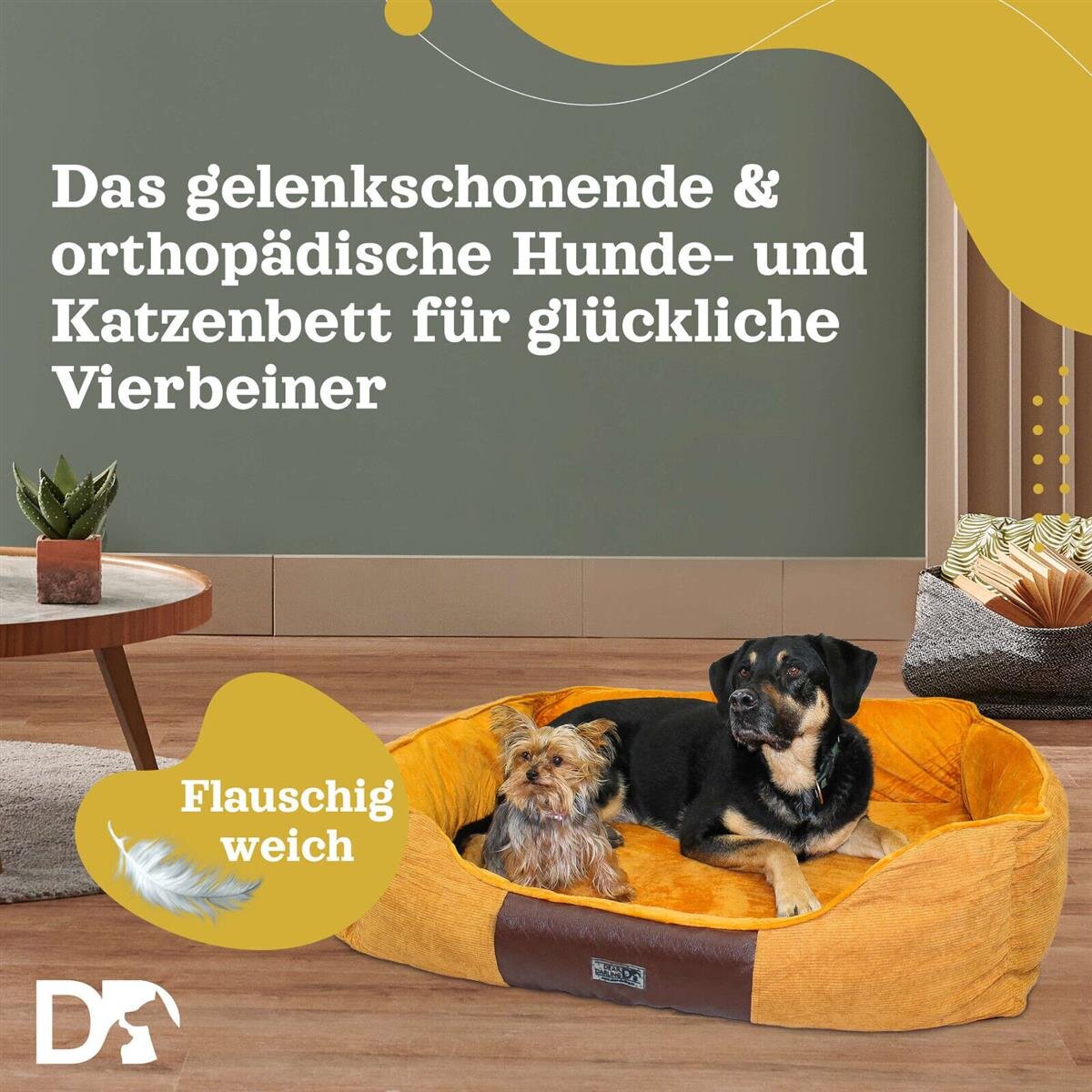 DD-04 Orthopädisches Luxus Katzenbett Hundebett Memory Schaum in Gr. S, L, XL