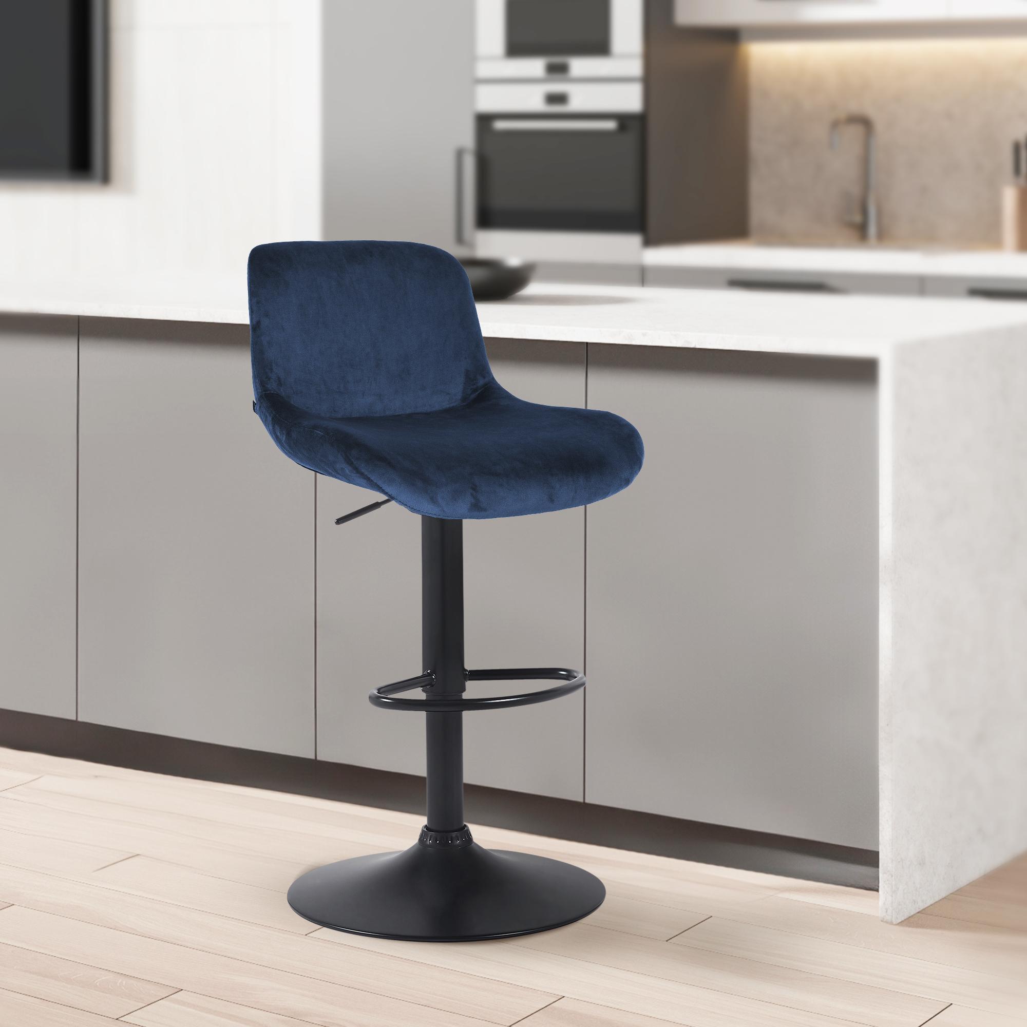 Barhocker Solon Schwarz Samt