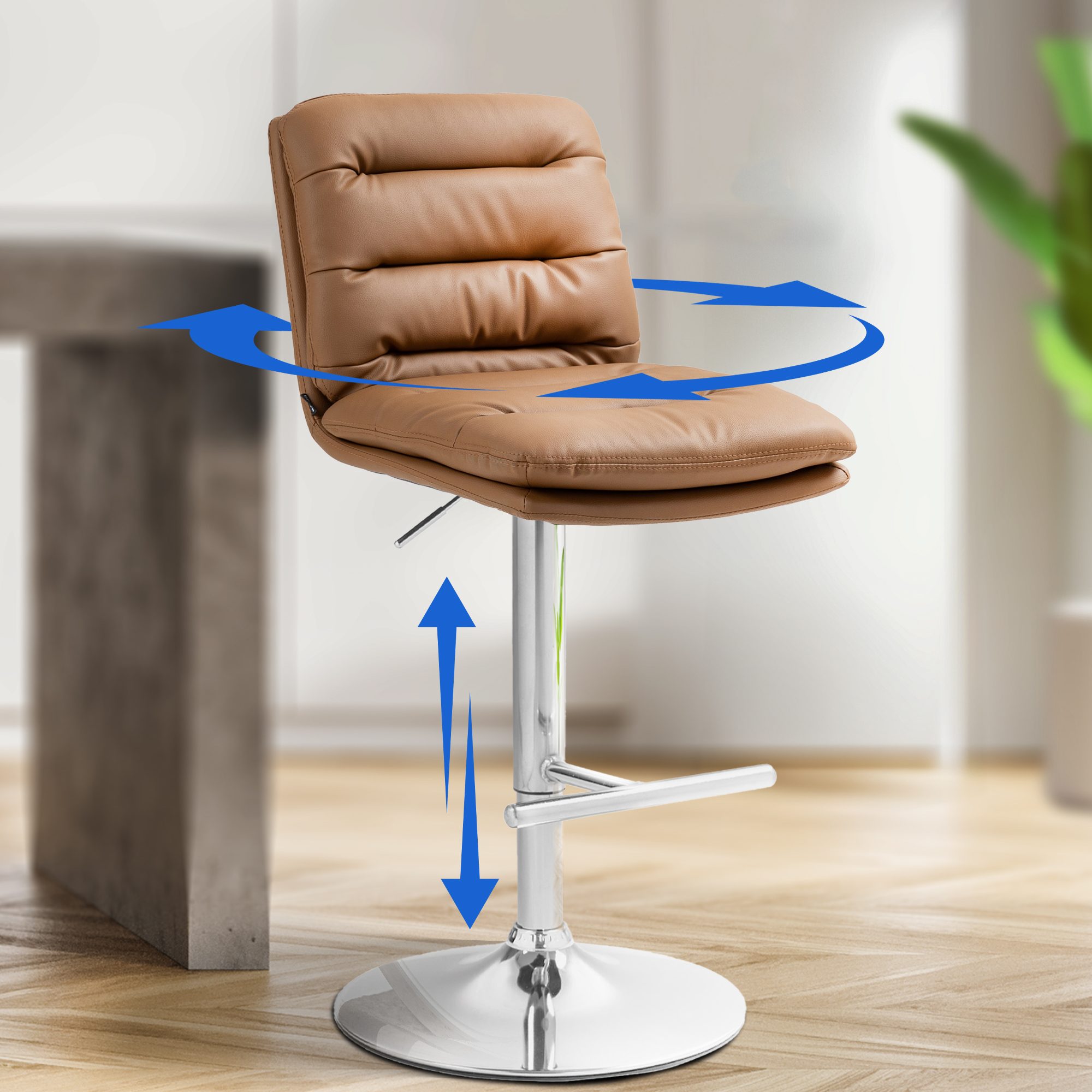 2er Set Barhocker Damar Kunstleder chrom